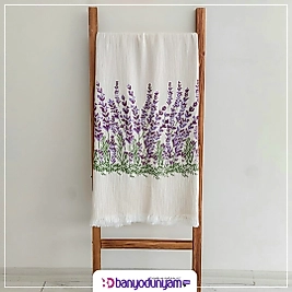 Lavanta Çiçekli Müslin Peştemal