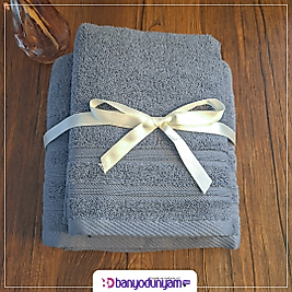 Gri Banyo Havlu Seti (70x140 cm banyo havlusu 50x90 cm baş havlusu)