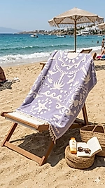 %100 PAMUK KENDİNDEN DESENLİ PLAJ PEŞTEMALİ