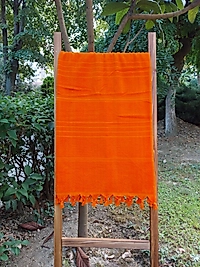 %100 Pamuklu Havlu Peştemal Turuncu 90X180 cm